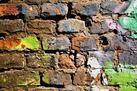 Damaged brick wall Stock Photos