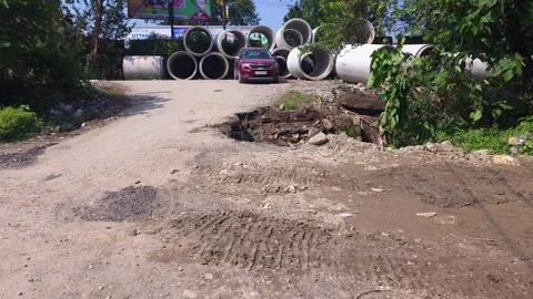 Damaged bridge and road after monsoon flood in India 스톡 동영상 321039062