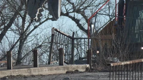 Damaged Bridge Railing During Bridge Demolition Video stock 344579686