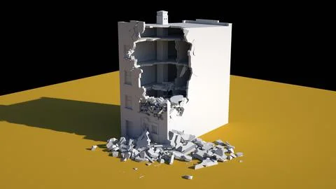 Damaged Building 3D Model