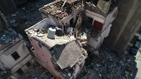 Damaged building from Beirut Explosion Stock Footage 145153535