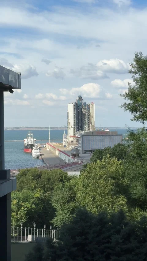 Damaged building on Odesa seaside, Ukraine Stock Footage 339731283