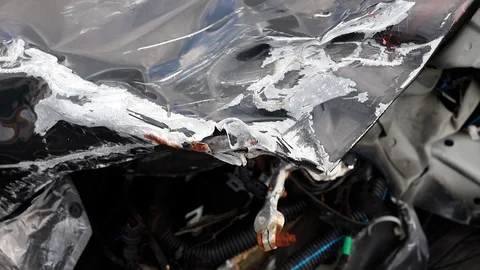 Damaged car after accident Video stock 88994999
