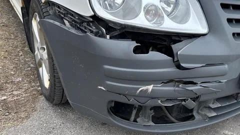 Damaged car front Stock Photos
