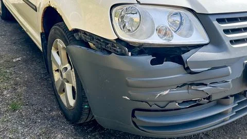Damaged car front Stock Photos