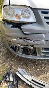 Damaged car front Stock Photos