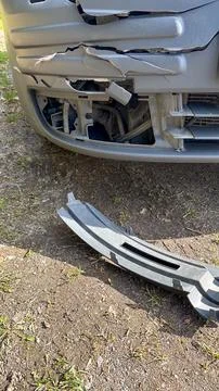 Damaged car front Stock Photos
