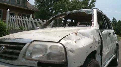 Damaged Car v.01 Stock Footage