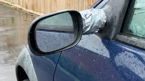 Damaged Car Wing Mirror Stock Footage 90516529