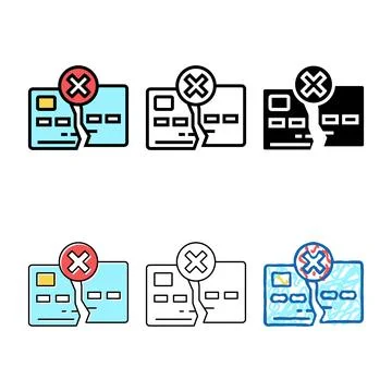 Damaged card color icon vector variety 库存插图
