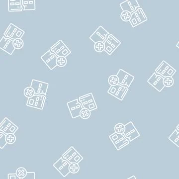 Damaged card line seamless pattern Stock Illustration