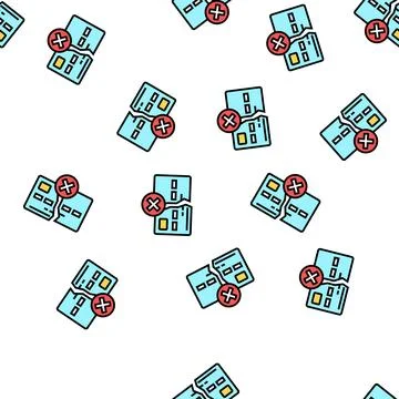 Damaged card vector seamless pattern Stock Illustration