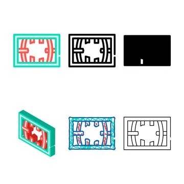 Damaged cell window color icon vector looks Stock Illustration