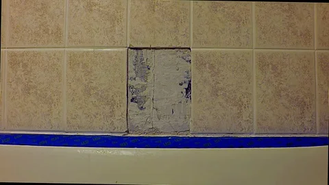 Damaged Ceramic Tile Removed Video stock 83842853