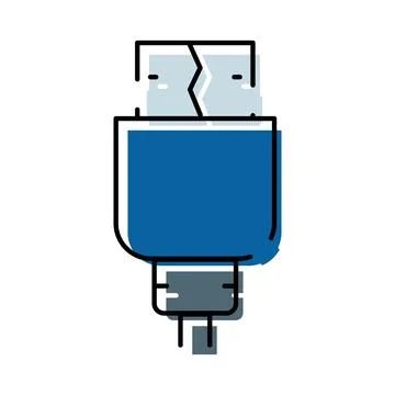 Damaged charging cable line interface icon Illustrazione stock