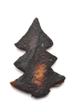 Damaged Christmas Tree shape biscuit Stock Photos