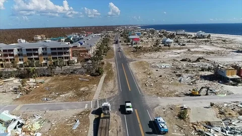 Damaged Coastline Stock Footage