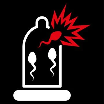 Damaged Condom With Sperm Icon Stock Illustration