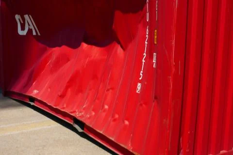 Damaged container Foto stock