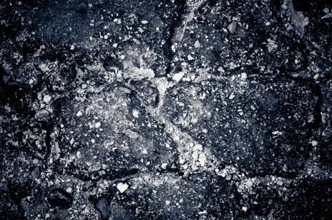 Damaged cracked asphalt pattern texture Stock Photos