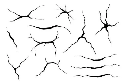 Damaged cracked ground. Illustrazione stock