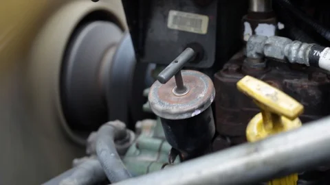 Damaged diesel engine Stock Footage 105137421