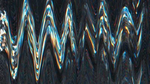 Damaged display digital distortion wave artifact Stock Photos