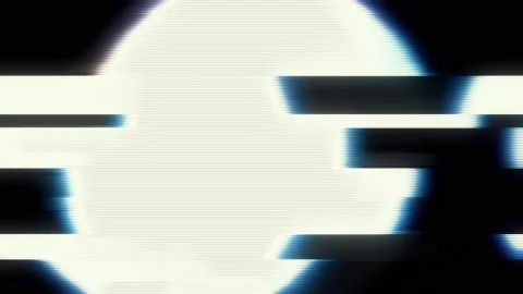 Damaged Distorted and Glitched Circle Figure Flickering Motion Noise Background Stock Footage 195127436