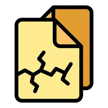 Damaged documents showing cracks, data loss or corruption concept Stock Illustration