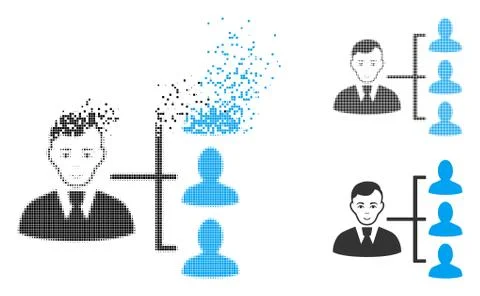 Damaged Dot Halftone Distribution Manager Icon with Face 库存插图