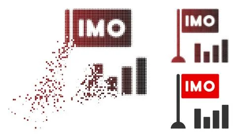 Damaged Dot Halftone IMO Bar Chart Icon Stockillustratie