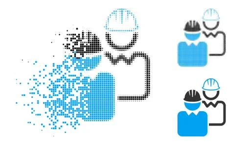Damaged Dot Halftone Industrial Users Icon Illustrazione stock