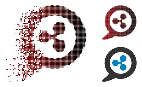 Damaged Dot Halftone Ripple Message Balloon Icon Stock Illustration