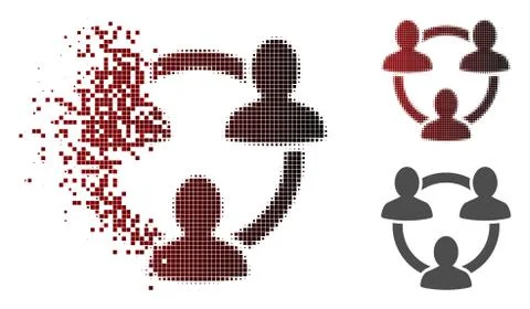 Damaged Dot Halftone Trust Circle Icon Stock Illustration