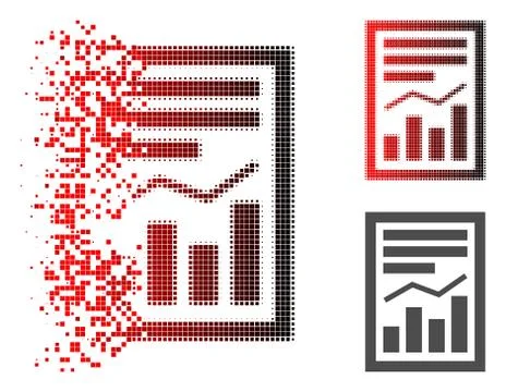Damaged Dotted Halftone Chart Report Page Icon Illustrazione stock