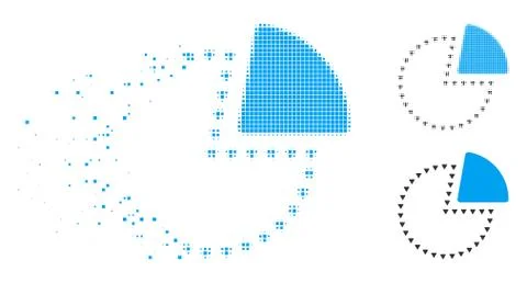 Damaged Dotted Halftone Dotted Pie Chart Icon Stock Illustration