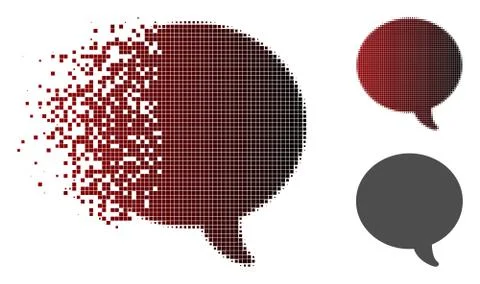 Damaged Dotted Halftone Message Bubble Icon Illustrazione stock