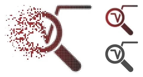 Damaged Dotted Halftone Search Math Solution Icon Stockillustratie