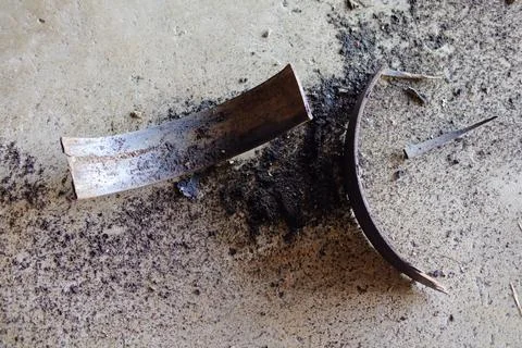 Damaged drum brakes cannot be used. Stock Photos