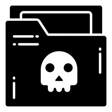 Damaged Folder, Protection and security vector icons set cyber computer net.. Stock Illustration