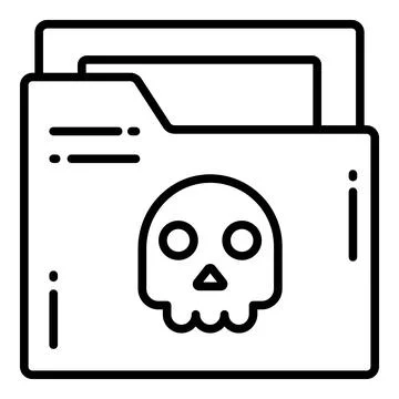 Damaged Folder, Protection and security vector icons set cyber computer net.. Stock Illustration