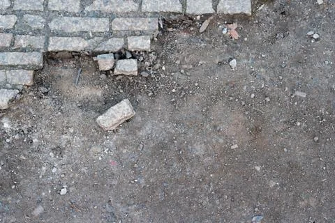 A damaged footpath Stock Photos