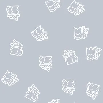 Damaged gift line vector seamless pattern 스톡 일러스트