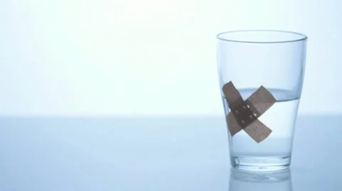 Damaged glass with plaster, close Video stock 11899659