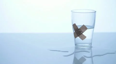 Damaged glass with plaster, liquid 1 Stock Footage 11899689