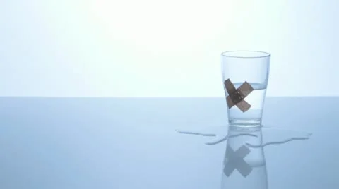 Damaged glass with plaster, liquid 2 Stock Footage 11899690