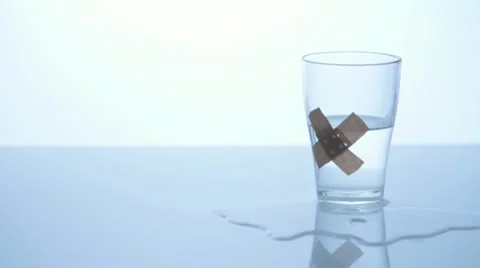 Damaged glass with plaster, liquid 4 Stock Footage 11899694