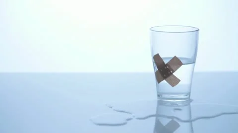 Damaged glass with plaster, liquid 5 Stock Footage 11899695