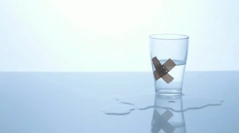 Damaged glass with plaster, liquid 6 Stock Footage 11899696