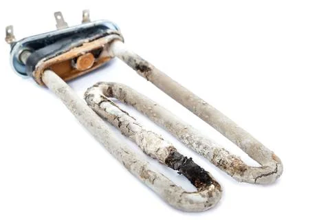 Damaged heating element of the washing machine Stock Photos
